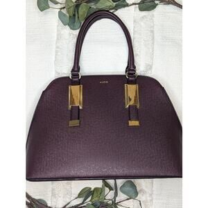 Aldo Top Handle Purse with Strap in Dark Red